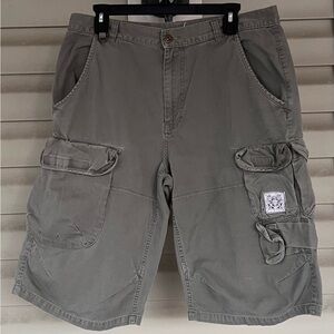 Outlooks Mens Cargo Camo Shorts Size 34 Green Pockets Outdoor Cotton Casual Y2k